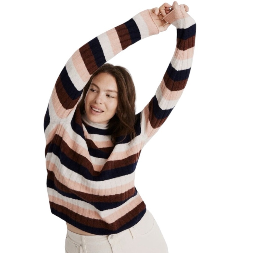 Madewell Velour Striped Sweater
